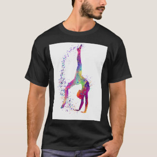 Gymnastiek Waterverf van gokken Silhouette T-shirt