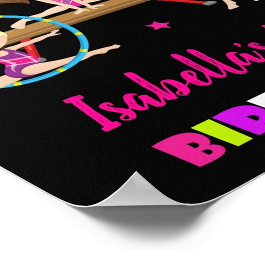 Gymnastiek welkom partijteken Flip Jump poster (Hoek)