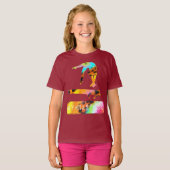 Gymnastiek Wild Animal Print Balance Beam T-Shirt (Voorkant volledig)