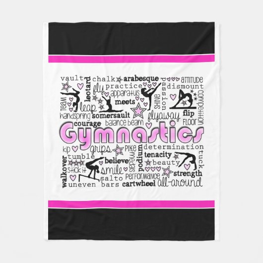 Gymnastiek Word 2 Fleece Deken (Voorkant)