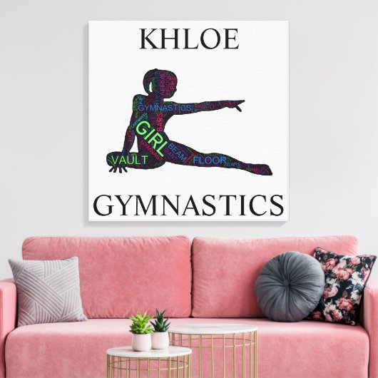 Gymnastiek Word Art Aangepast uitgerekt Canvas afd (Insitu (Woonkamer))