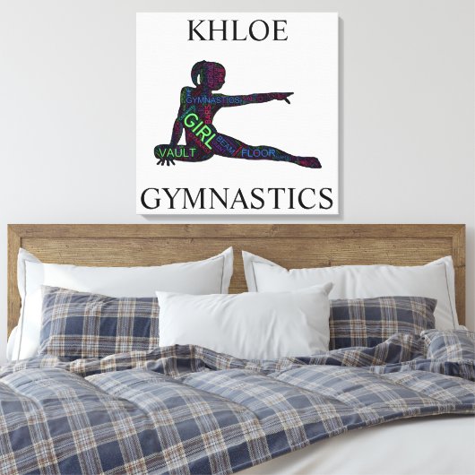 Gymnastiek Word Art Aangepast uitgerekt Canvas afd (Insitu (Slaapkamer))