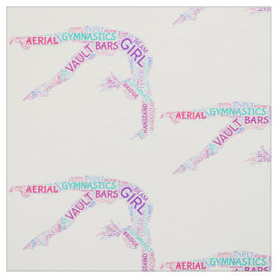 Gymnastiek Word Art Fabric Stof
