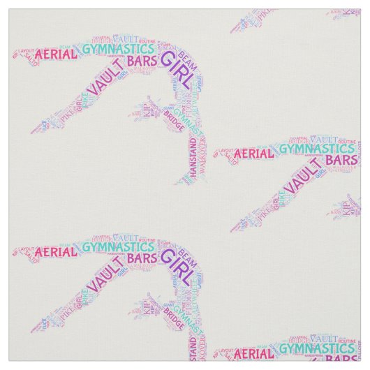 Gymnastiek Word Art Fabric Stof (Swatch)