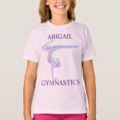 Gymnastiek Word Art Handstand Pose T-Shirt met naa (Voorkant)