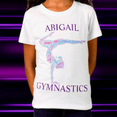 Gymnastiek Word Art Handstand Pose T-Shirt met naa