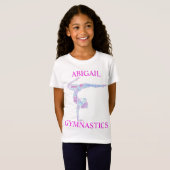Gymnastiek Word Art Handstand Pose T-Shirt met naa (Voorkant volledig)