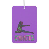 Gymnastiek Word Art Roze en Paarse Lucht Freshener Luchtverfrisser (Voorkant)