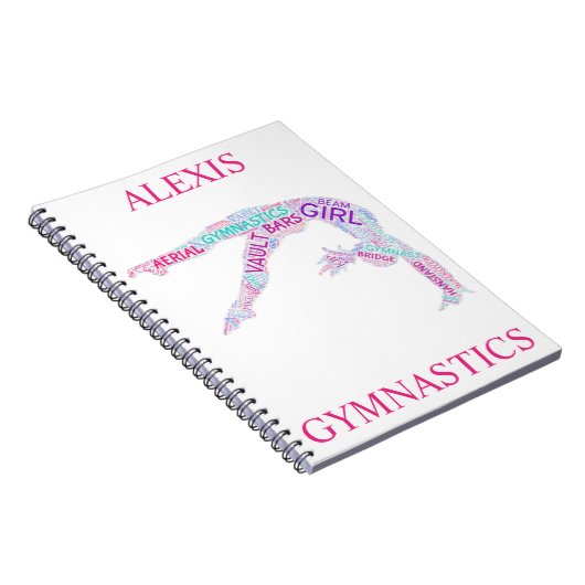 Gymnastiek Word Art Spiral Notitieboek (Rechterzijde)