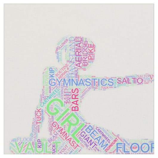 Gymnastiek Word Art Versie 2 Stof (Close Up)