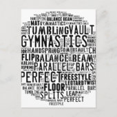 Gymnastiek Word Cloud Briefkaart (Voorkant)