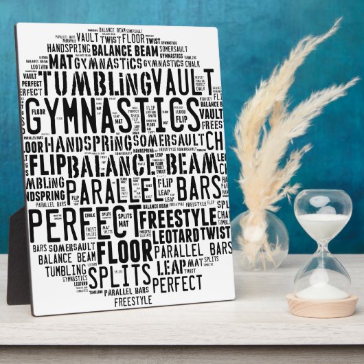Gymnastiek Word Cloud Fotoplaat (Zijkant)