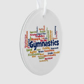 Gymnastiek Word Cloud Ornament (voorkant)