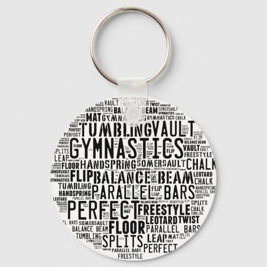 Gymnastiek Word Cloud Sleutelhanger (Voorkant)