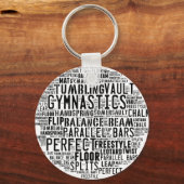Gymnastiek Word Cloud Sleutelhanger (Voorkant)