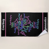 Gymnastiek Word Cloud Strandlaken (Voorkant)