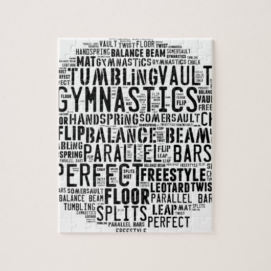 Gymnastiek Word Cloud Tumbling Legpuzzel (Verticaal)