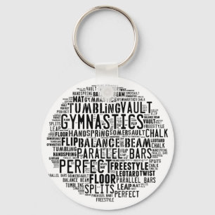 Gymnastiek Word Cloud Tumbling Sleutelhanger