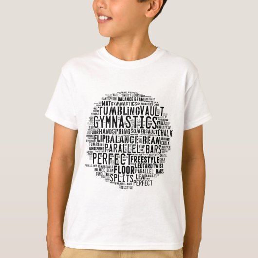 Gymnastiek Word Cloud Tumbling T-shirt (Voorkant)
