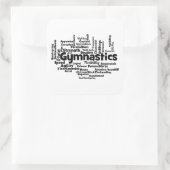 Gymnastiek Word Cloud Vierkante Sticker (Tas)