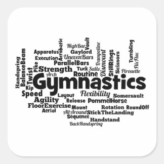 Gymnastiek Word Cloud Vierkante Sticker