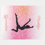 Gymnastiek Zacht, duizelig, aanpasbaar roze tanger Fleece Deken (Voorkant (Horizontaal))