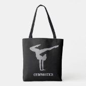 Gymnastiek Zilveren Glitter Gepersonaliseerd Tote Bag (Achterkant)