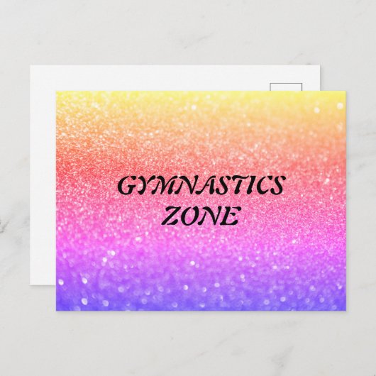 Gymnastiek Zone Rainbow Sparkle Briefkaart (Voorkant / Achterkant)