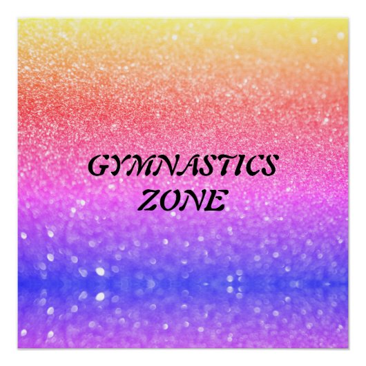 Gymnastiek Zone Rainbow Sparkle Glossy Poster (Voorkant)