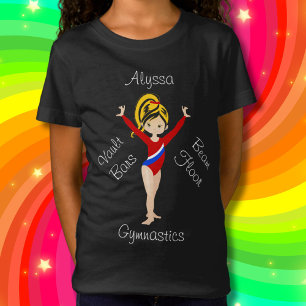 Gymnastiek zwart / Blonde, Hazel Eyes, Red Leotard T-shirt