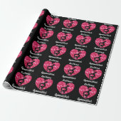 Gymnastiek Zwart en Heet Roze Gepersonaliseerd Cadeaupapier (Uitgerold)