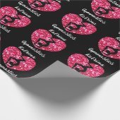 Gymnastiek Zwart en Heet Roze Gepersonaliseerd Cadeaupapier (Hoek)