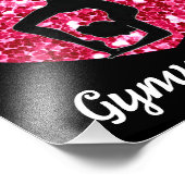 Gymnastiek Zwart en Heet Roze Gepersonaliseerd Foto Afdruk (Hoek)