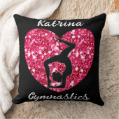 Gymnastiek Zwart en Heet Roze Gepersonaliseerd Kussen (Deken)