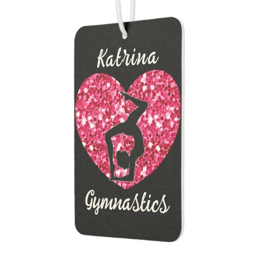 Gymnastiek Zwart en Heet Roze Gepersonaliseerd Luchtverfrisser (Links)