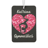 Gymnastiek Zwart en Heet Roze Gepersonaliseerd Luchtverfrisser (Achterkant)