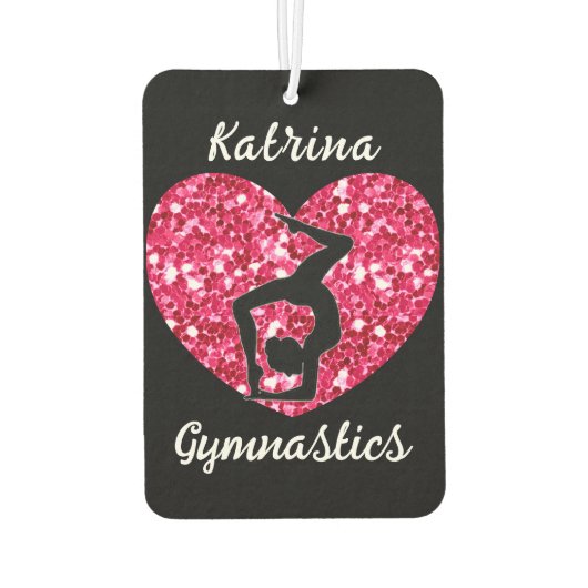 Gymnastiek Zwart en Heet Roze Gepersonaliseerd Luchtverfrisser (Achterkant)