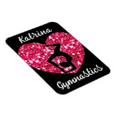 Gymnastiek Zwart en Heet Roze Gepersonaliseerd Magneet (Rechterzijde)