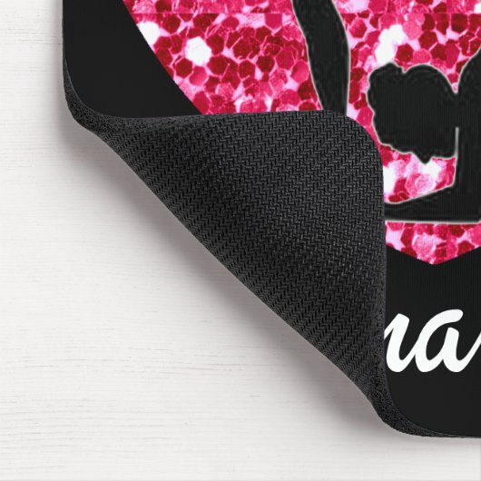 Gymnastiek Zwart en Heet Roze Gepersonaliseerd Muismat (Hoek)