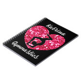 Gymnastiek Zwart en Heet Roze Gepersonaliseerd Notitieboek (Linkerzijde)
