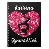 Gymnastiek Zwart en Heet Roze Gepersonaliseerd Notitieboek (Voorkant)
