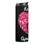 Gymnastiek Zwart en Heet Roze Gepersonaliseerd Thermosbeker (Gedraaid links)