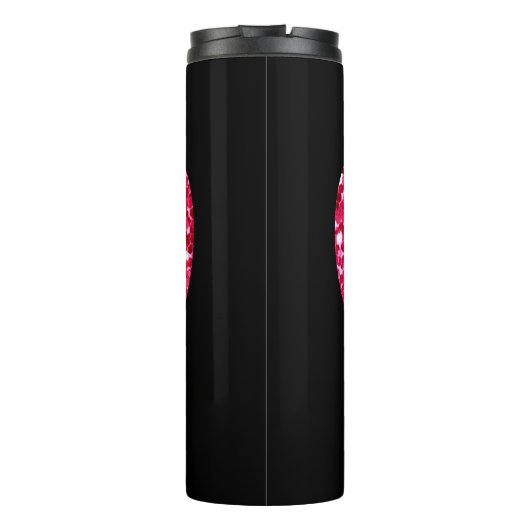 Gymnastiek Zwart en Heet Roze Gepersonaliseerd Thermosbeker (Achterkant)