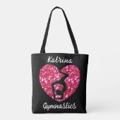 Gymnastiek Zwart en Heet Roze Gepersonaliseerd Tote Bag (Achterkant)
