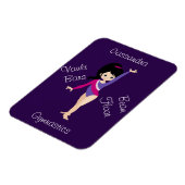 Gymnastiek Zwarte haar, blauwe ogen, Paarse leotar Magneet (Linkerzijde)