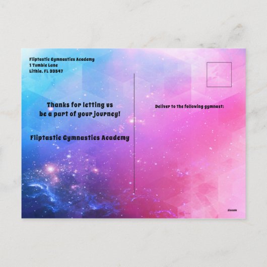 Gymnastiekacademie voor studenten Vakantiegeld Bri Feestdagenkaart (Achterkant)