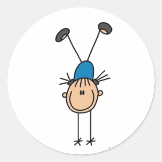 Gymnastiekafbeelding Ronde Sticker (Voorkant)