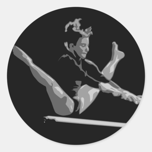 gymnastiekbalansbalk ronde sticker (Voorkant)