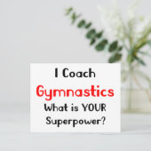 gymnastiekcoach briefkaart (Staand voorkant)