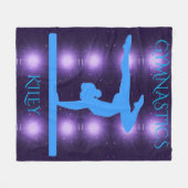 Gymnastiekdeken in paars en lichtblauw. fleece deken (Voorkant (Horizontaal))